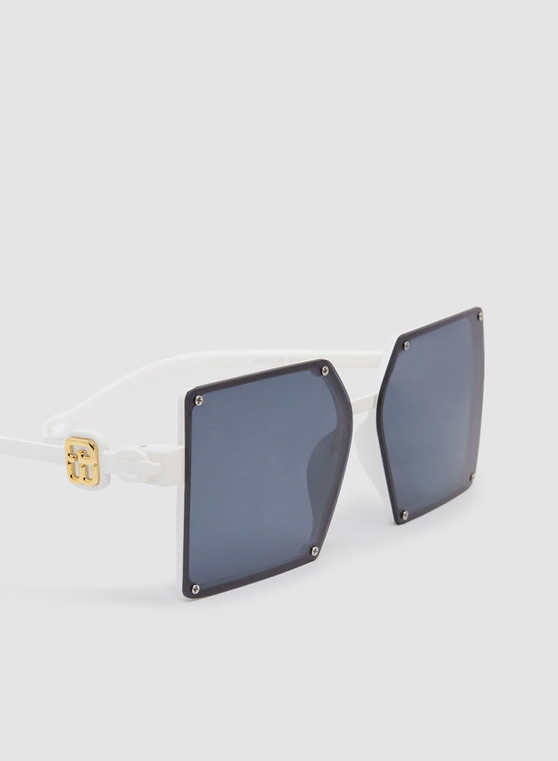 Women's Sunglass With Durable Frame Lens Color Green Frame Color White - Image 5