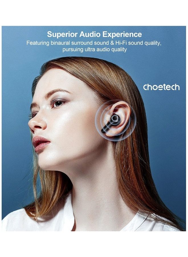 CHOETECH - Chotech True Wireless Earbuds, Big Bass 4 Mics Clear Calls automatic noise reduction IPX8 waterproof Sensitive touch control Comfortable to wear Bluetooth 5.2 Tiny Size black - Image 1