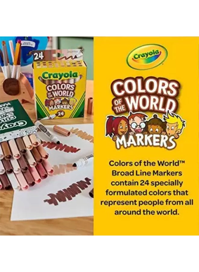 Crayola 24-Piece Colors of the World Fine Line Washable Skin Tone Markers 18.73x8.89x4.45cm - Image 5