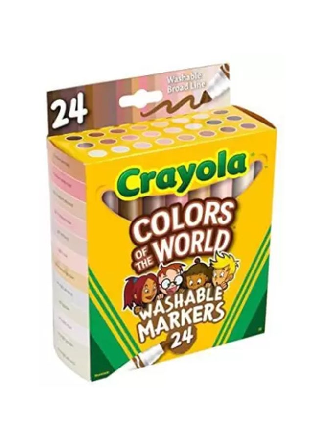 Crayola 24-Piece Colors of the World Fine Line Washable Skin Tone Markers 18.73x8.89x4.45cm - Image 3