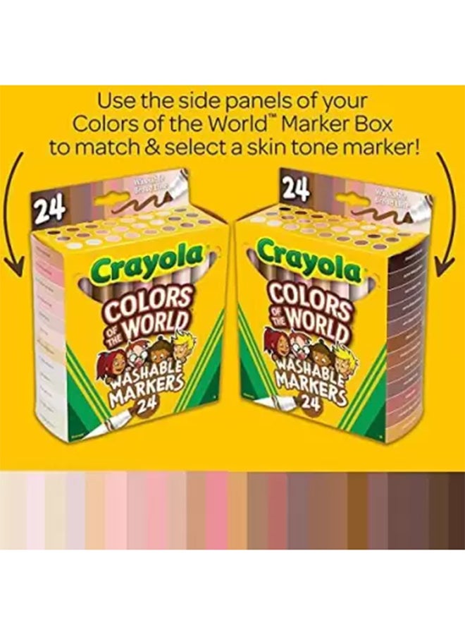 Crayola 24-Piece Colors of the World Fine Line Washable Skin Tone Markers 18.73x8.89x4.45cm - Image 4