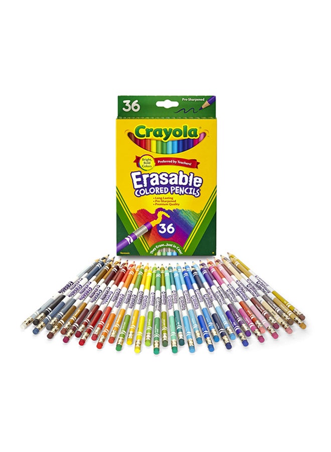 Crayola 36-Piece Erasable Colored Pencils ‎1.75 x 13.34 x 20.96cm - Image 1