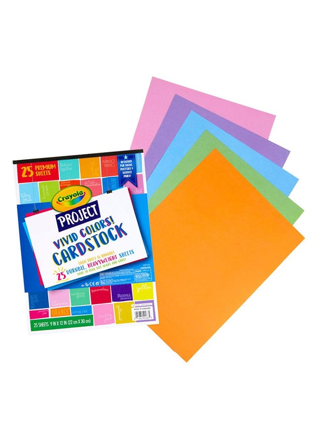 Crayola 25-Piece Project Vivid Colors Cardstock ‎22.86 x 0.61 x 30.48cm - Image 2