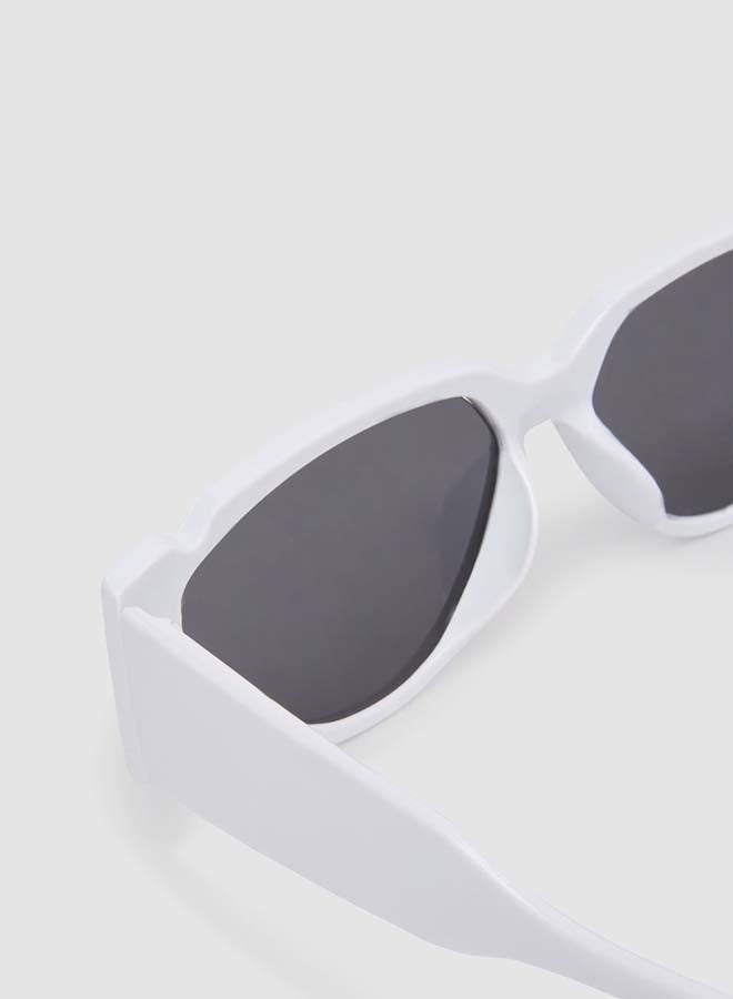 Women's Sunglass With Durable Frame Lens Color Grey Frame Color White - Image 2