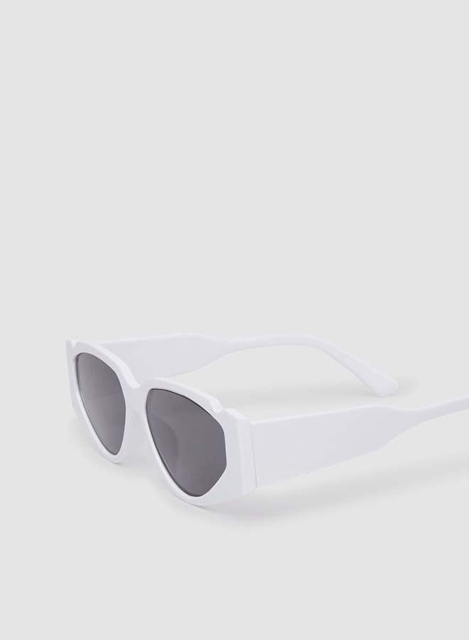 Women's Sunglass With Durable Frame Lens Color Grey Frame Color White - Image 3