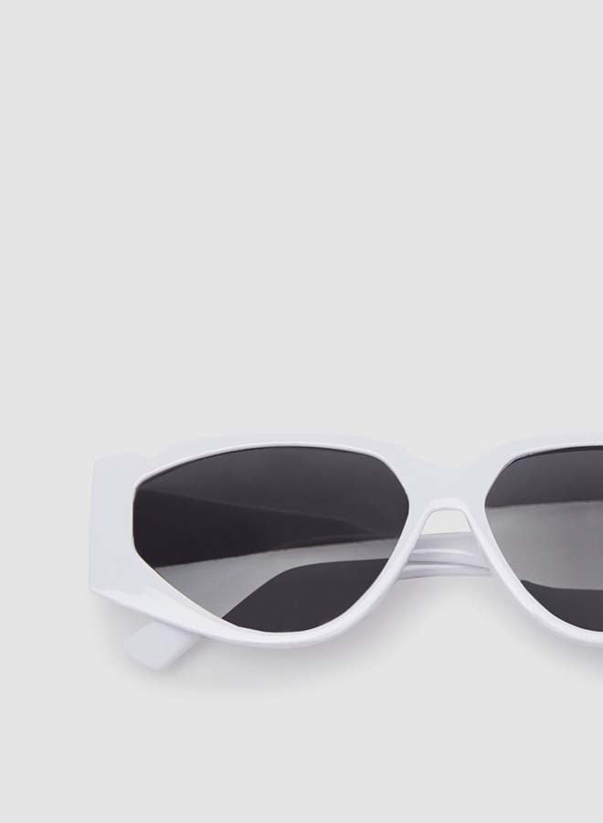 Women's Sunglass With Durable Frame Lens Color Grey Frame Color White - Image 4
