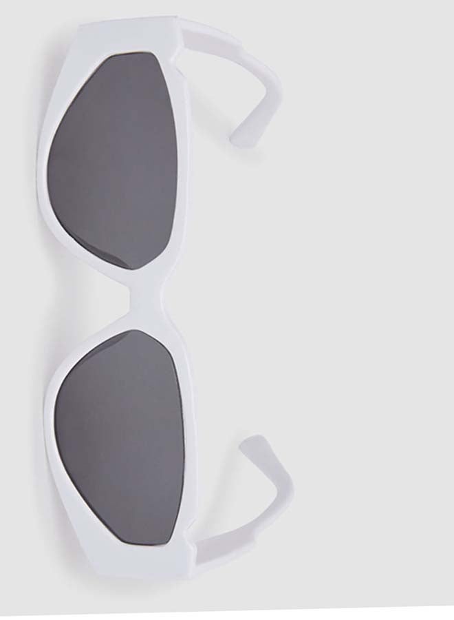 Women's Sunglass With Durable Frame Lens Color Grey Frame Color White - Image 5