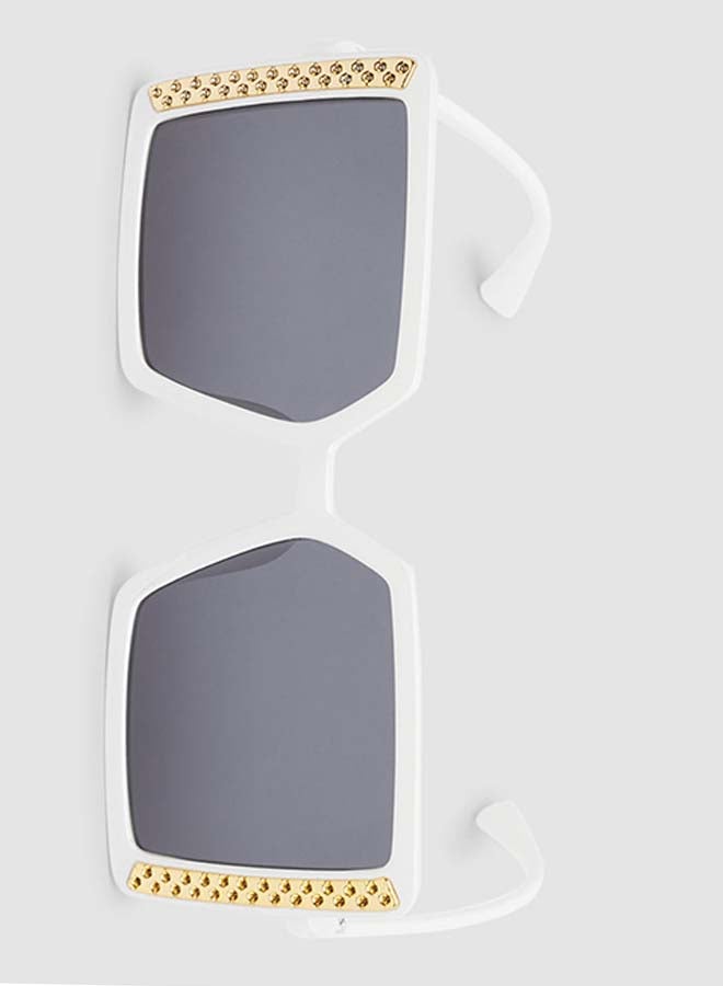 Women's Sunglass With Durable Frame Lens Color Grey Frame Color White - Image 5