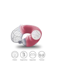 REGAL IN HOUSE Velvet Neck and Travel Pillow Velvet Light Pink 30x25x10centimeter  - Image 2
