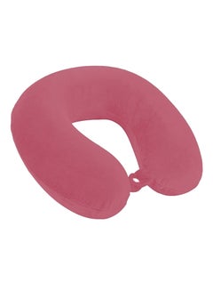 REGAL IN HOUSE Velvet Neck and Travel Pillow Velvet Light Pink 30x25x10centimeter  - Image 1