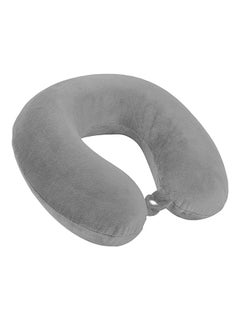 REGAL IN HOUSE Velvet Neck and Travel Pillow Velvet Light Gray 30x25x10centimeter  - Image 1