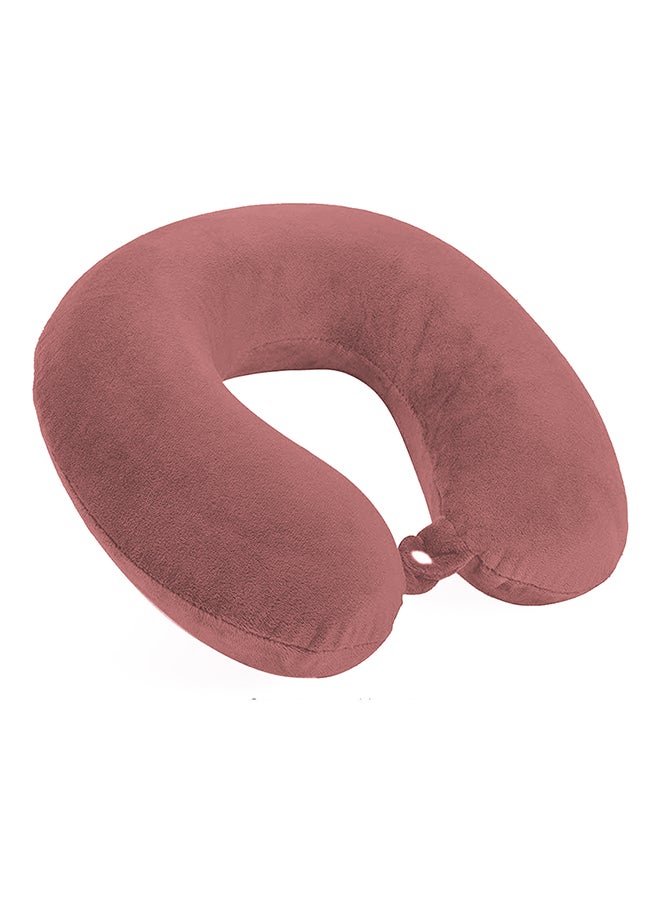 Velvet Neck and Travel Pillow Velvet Dark Pink 30 x 25 x 10cm