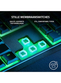 RAZER Ornata V3 X Low Profile Mecha-Membrane Wired Keyboard, UV Coated Keycaps, Single Zone RGB Lighting, 1000 Hz Ultrapolling, Wrist Rest, Silent Switch, US English Layout, Black | RZ03-04470100-R3M1  - Image 3