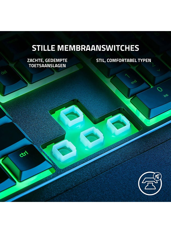 RAZER - Ornata V3 X Low Profile Mecha-Membrane Wired Keyboard, UV Coated Keycaps, Single Zone RGB Lighting, 1000 Hz Ultrapolling, Wrist Rest, Silent Switch, US English Layout, Black | RZ03-04470100-R3M1 - Image 1