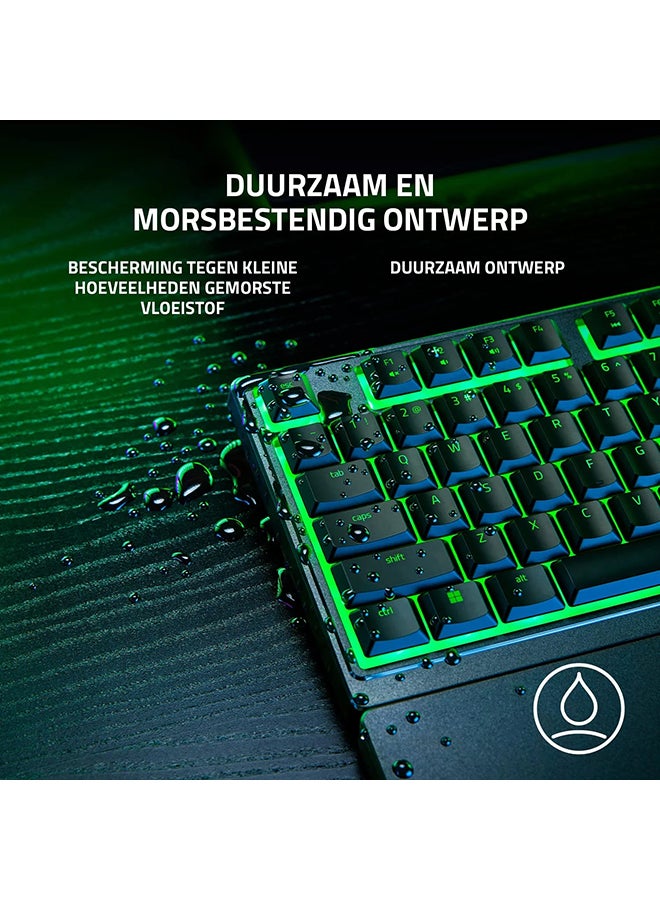 RAZER - Ornata V3 X Low Profile Mecha-Membrane Wired Keyboard, UV Coated Keycaps, Single Zone RGB Lighting, 1000 Hz Ultrapolling, Wrist Rest, Silent Switch, US English Layout, Black | RZ03-04470100-R3M1 - Image 1