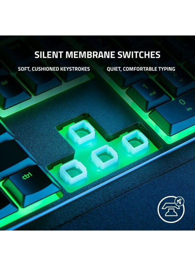 RAZER - Ornata V3 X Low Profile Mecha-Membrane Wired Keyboard, UV Coated Keycaps, Single Zone RGB Lighting, 1000 Hz Ultrapolling, Wrist Rest, Silent Switch, US English Layout, Black | RZ03-04470100-R3M1 - Image 1