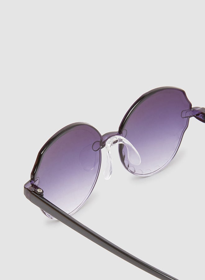 Women's Sunglass With Durable Frame Lens Color Purple Frame Color Black - Image 2