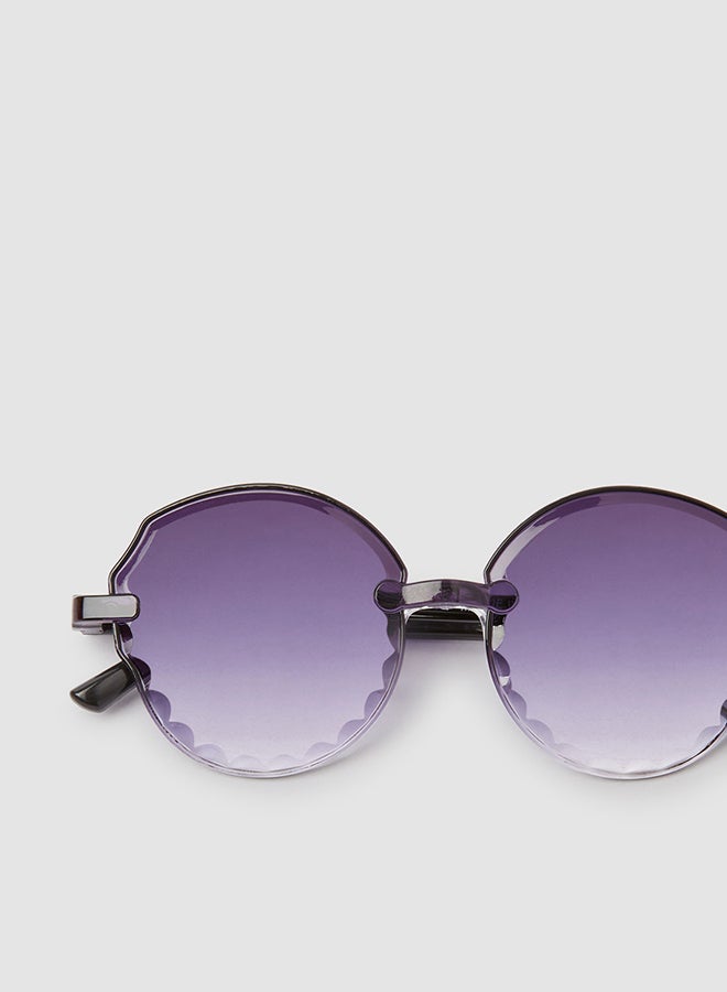 Women's Sunglass With Durable Frame Lens Color Purple Frame Color Black - Image 4