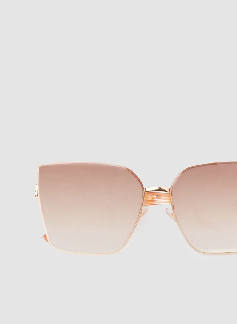 Women's Sunglass With Durable Frame Lens Color Brown Frame Color Gold - Image 4