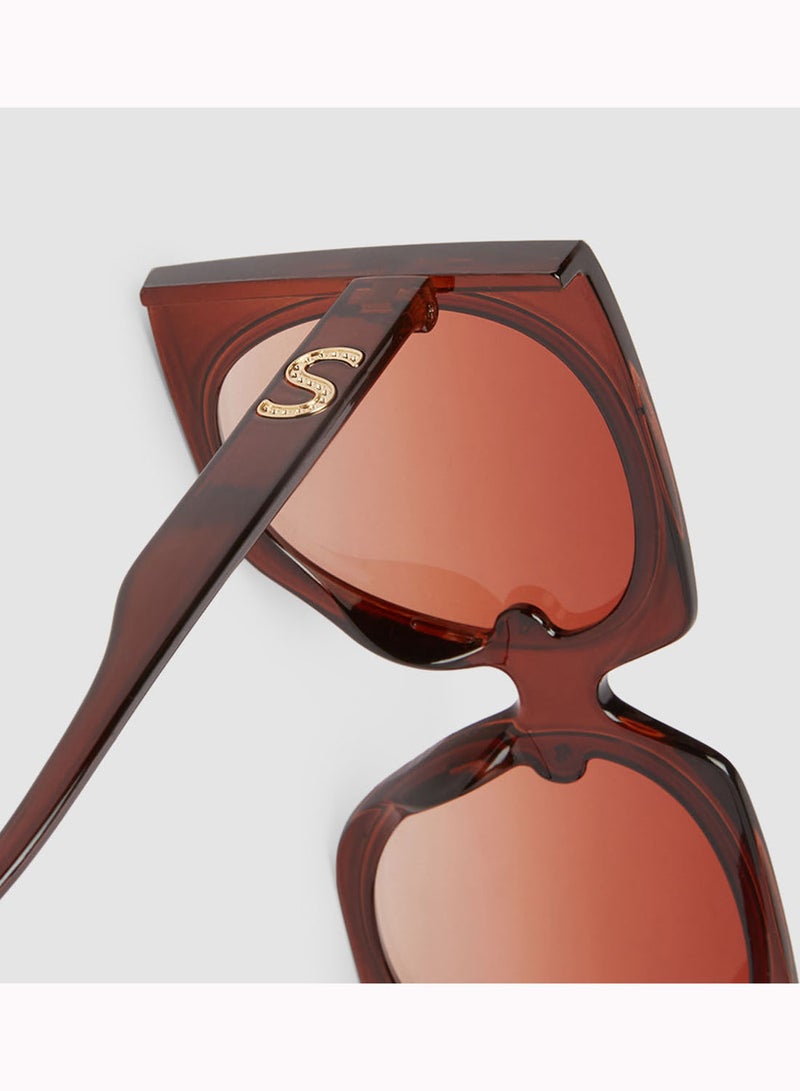 Generic - Women's Sunglass With Durable Frame Lens Color Brown Frame Color Brown - Image 1