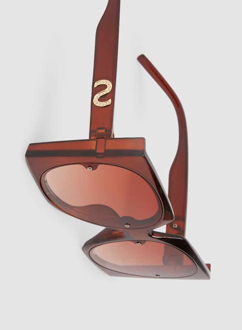 Generic - Women's Sunglass With Durable Frame Lens Color Brown Frame Color Brown - Image 1