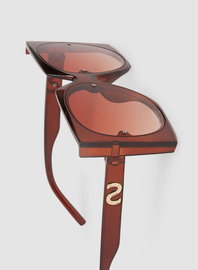 Generic - Women's Sunglass With Durable Frame Lens Color Brown Frame Color Brown - Image 1