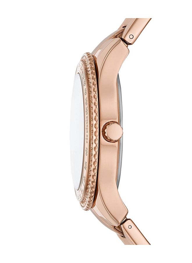 FOSSIL - Women's Stella Sport Multifunction Round Shape Stainless Steel Analog Wrist Watch ES5106 - 37 mm - Rose Gold - Image 1