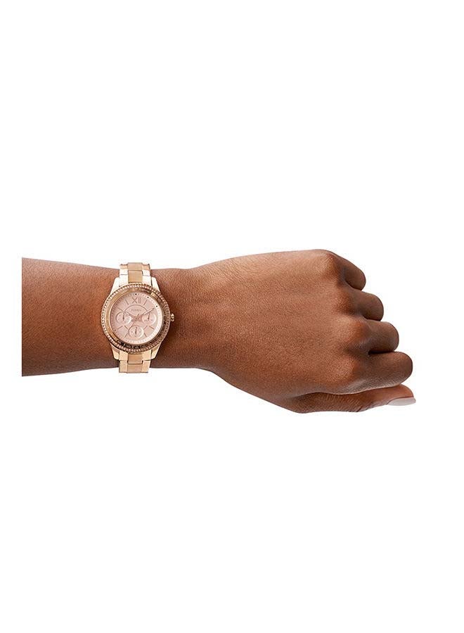 FOSSIL - Women's Stella Sport Multifunction Round Shape Stainless Steel Analog Wrist Watch ES5106 - 37 mm - Rose Gold - Image 1