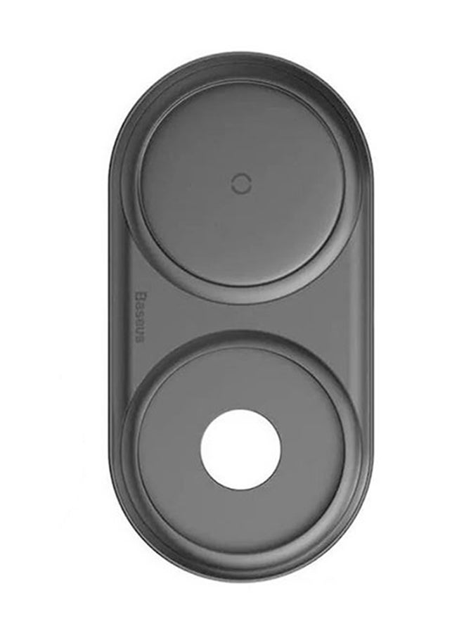 Baseus - Planet 2In1 Cable Winder+Wireless Charger Eu Wireless Charging Quick Charger 12V-2A Eu +Usb For Type-C 3A 1M Black - Image 1