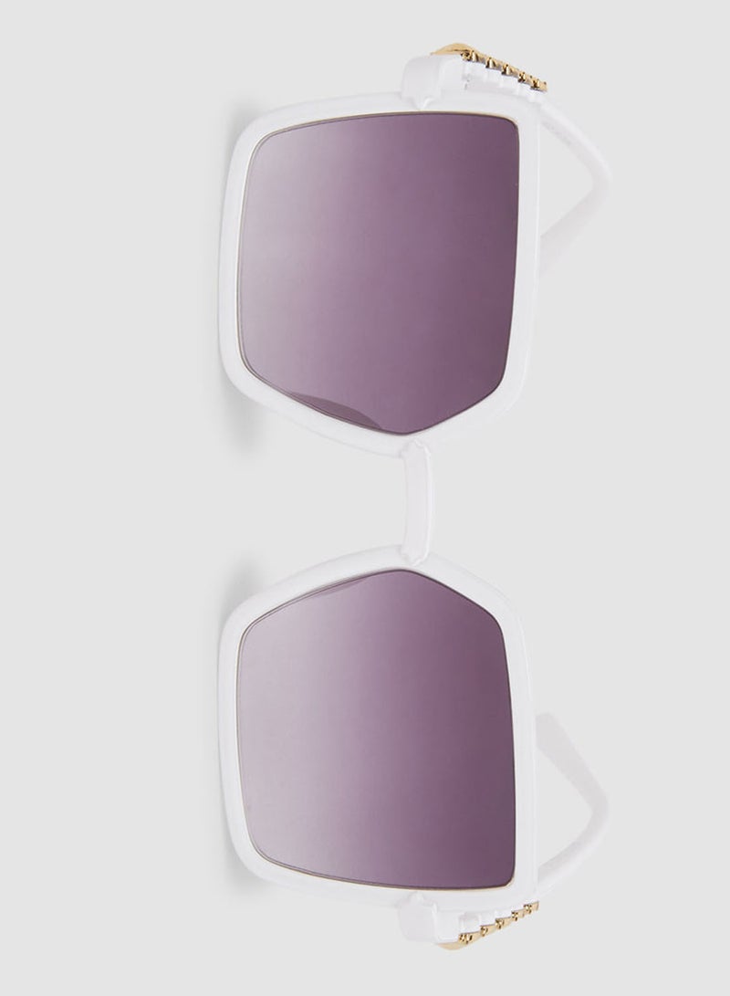 Women's Sunglass With Durable Frame Lens Color Grey Frame Color White - Image 5