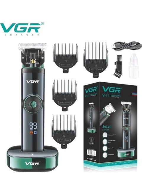 Professional Hair Clipper 2500mAh LED Display Quiet and Powerful Black