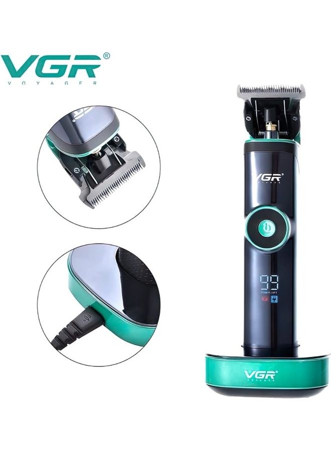 VGR Professional Hair Clipper 2500mAh LED Display Quiet and Powerful Black - Image 2