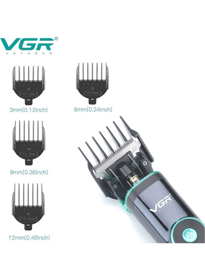 VGR Professional Hair Clipper 2500mAh LED Display Quiet and Powerful Black - Image 5