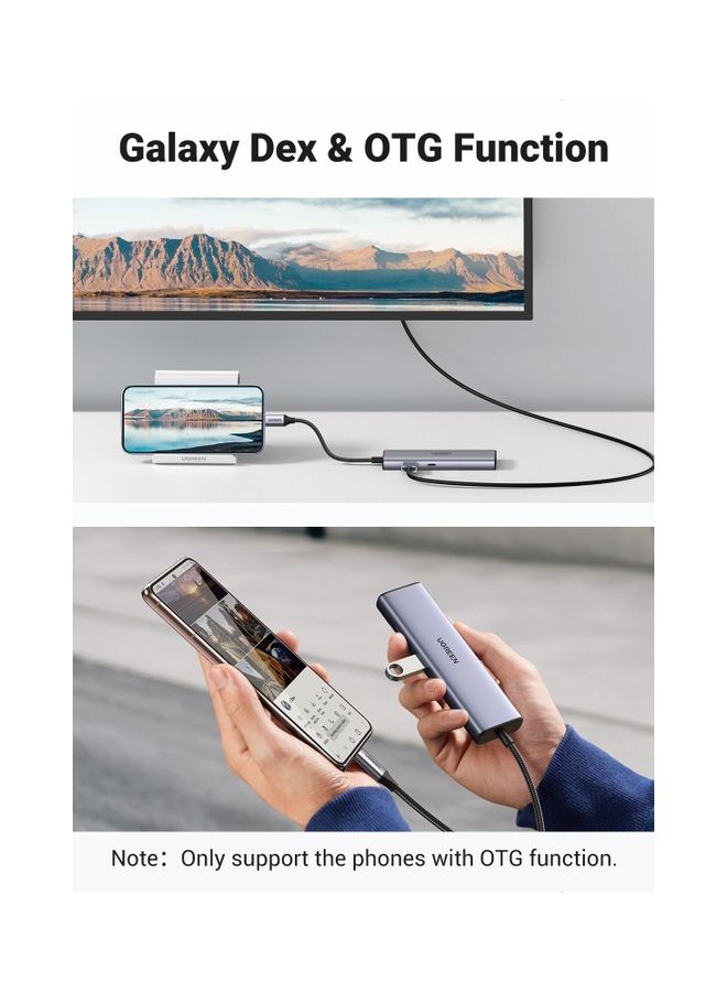 USB C Hub 7-in-1 4K 30Hz Type C to HDMI Dongle USB Hub Type C with Gigabit Ethernet USB 3.0 Ports 100W PD Charging SD TF Card Reader Adapter USB-C Hub for MacBook Pro Air 2022 HP XPS etc Grey