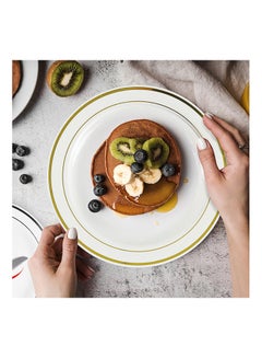 Falcon Falcon 20-Piece Gold Ring Round Dinner Plate Set Multicolour 26x26cm  - Image 2