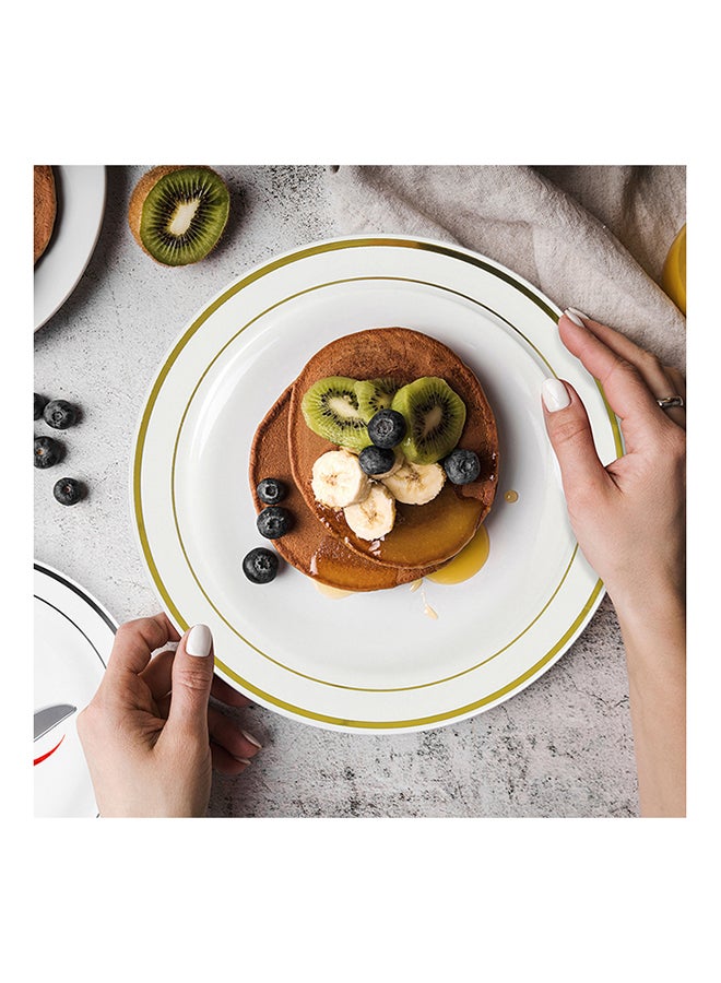 Falcon Falcon 20-Piece Gold Ring Round Dinner Plate Set Multicolour 26x26cm - Image 2