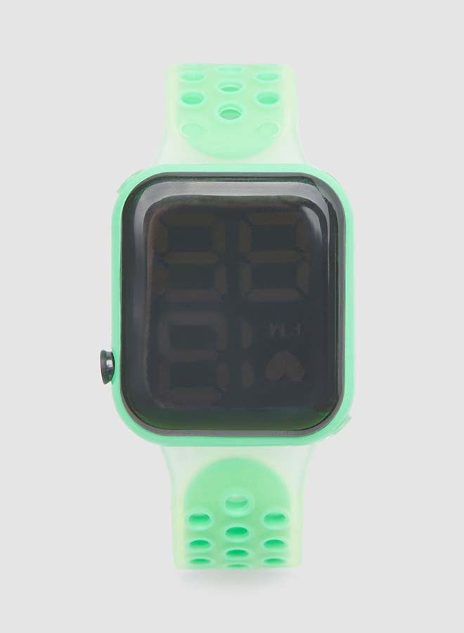 Modern Digital Watches Leather - Green ,Digital, Quartz - Image 1