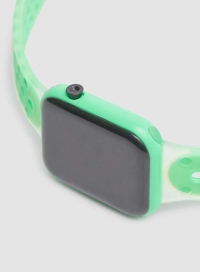 Modern Digital Watches Leather - Green ,Digital, Quartz - Image 2