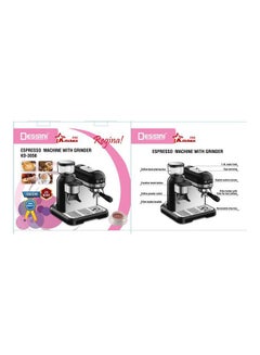 DESSINI Espresso Machin with Grinder 1.4 L 1600 W KD3050 silver/black/clear  - Image 2
