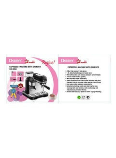 DESSINI Espresso Machin with Grinder 1.4 L 1600 W KD3050 silver/black/clear  - Image 3