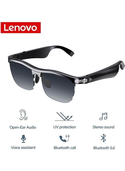 Smart Music Glasses Portable Battery Powered Voice Control Ear Caring 2 Channel Earphone Headset Sunglasses Black