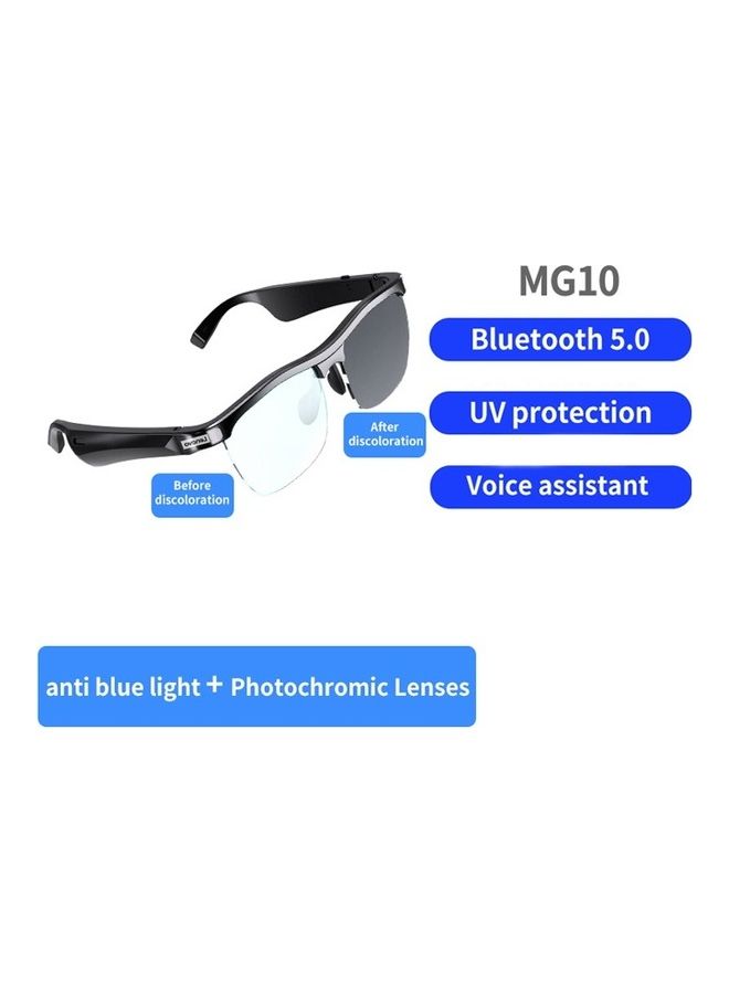 Smart Music Glasses Portable Battery Powered Voice Control Ear Caring 2 Channel Earphone Headset Sunglasses Black
