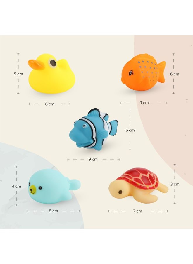Moon Baby Sea Life Toys – 5-Pcs Bath Fish Toys for Toddlers 16.5 x 5 x 19cm - Image 4