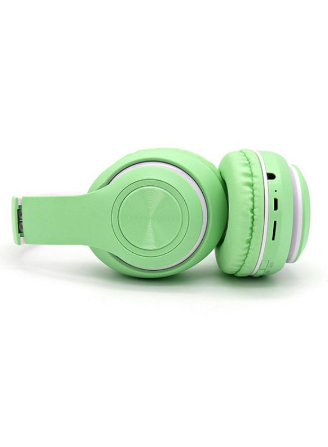 Over-Ear Wireless Bluetooth Headphones Set Green - Image 1