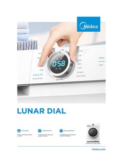 Midea 7KG Front Load Washing Machine with BLDC Inverter Motor, 1400 RPM, 15 Programs, Fully Automatic Washer with Lunar Dial, Integrated Digital Control-LED Display, Multiple Temperature 7 kg MF100W70BW-GCC White  - Image 2