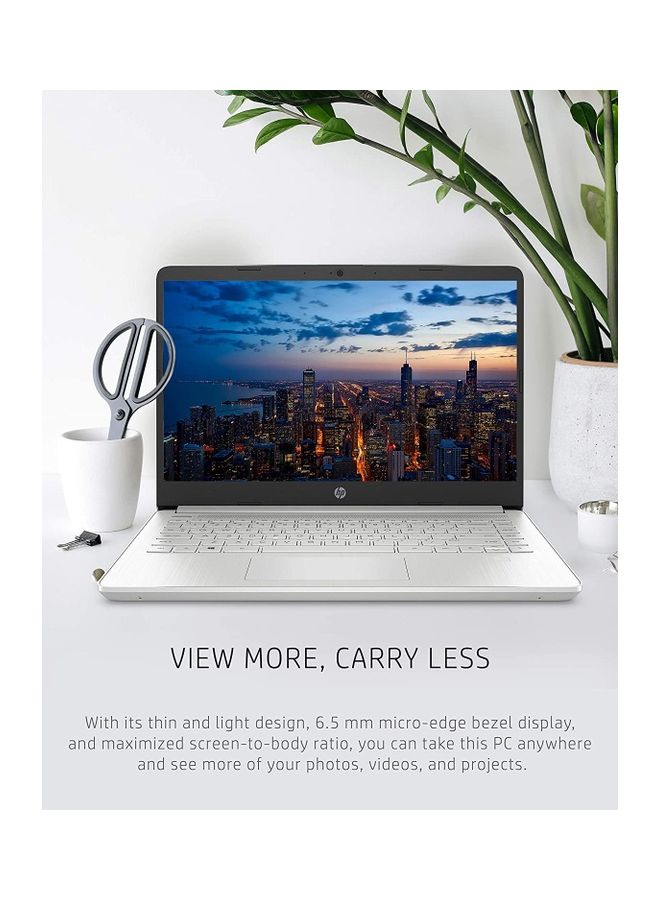 HP - 14-dq2032wm (Upgraded Version) Laptop With 14-Inch Display, Core i3-1115G4 Processor/4GB RAM/128GB SSD/Intel UHD Graphics 620/Windows 10 Home English Silver - Image 1