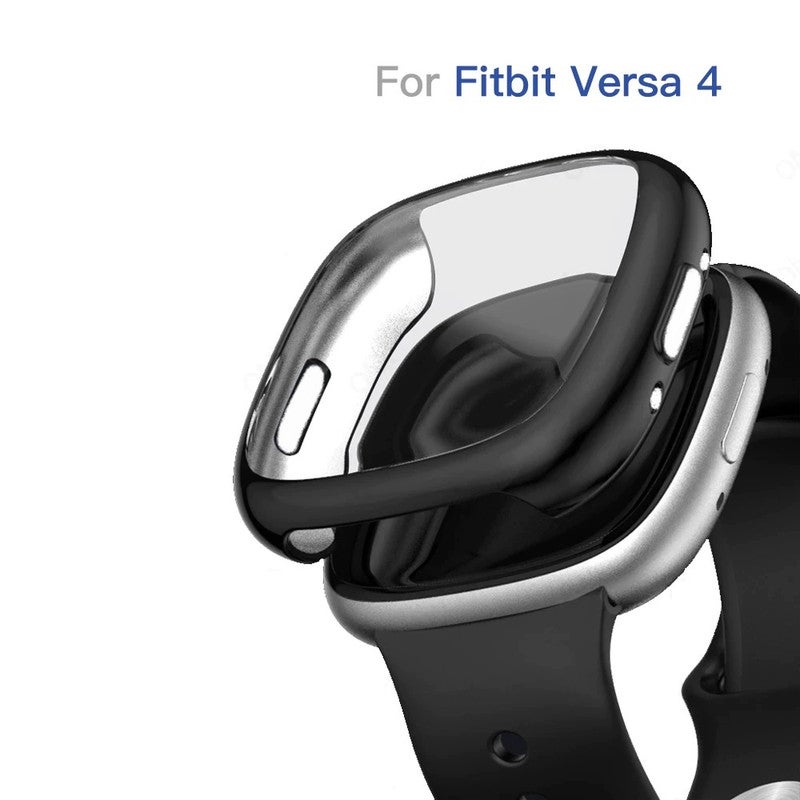 MARGOUN Fitbit Versa 4 Case / Fitbit Sense 2 Case Soft TPU Bumper Screen Protector Shockproof Full Coverage All-Around Protective Cover Black - Image 4