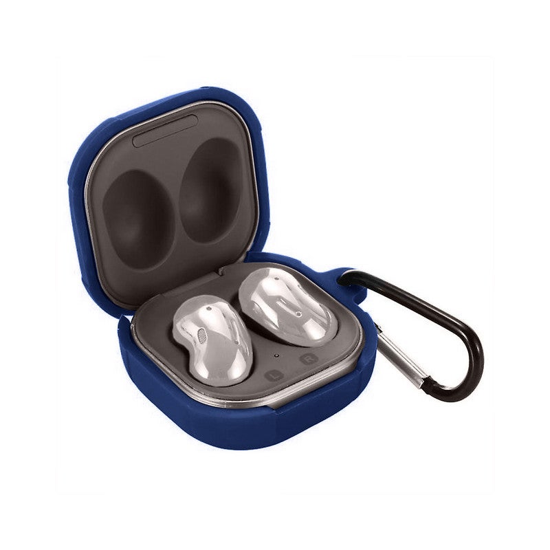 MARGOUN Samsung Galaxy Buds Live Case/ Galaxy Buds Pro Case/ Galaxy Buds 2 Case Protective Silicone Cover Shockproof Ultra Slim Skin with Keychain Carabiner Dark Blue - Image 1