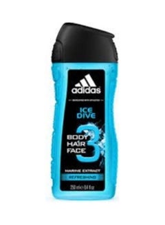 Adidas Ice Dive Maine Extract Refreshing 2 In 1 Hair & Body Shower Gel for Men 250ml 