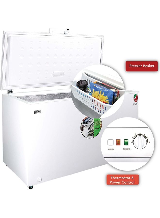 Nobel - Chest Freezer Aluminum Inside External Handle With Outside Condensor 425 Ltrs Gross Capacity 380 Ltrs Net Capacity 792 kW NCF425 White - Image 1